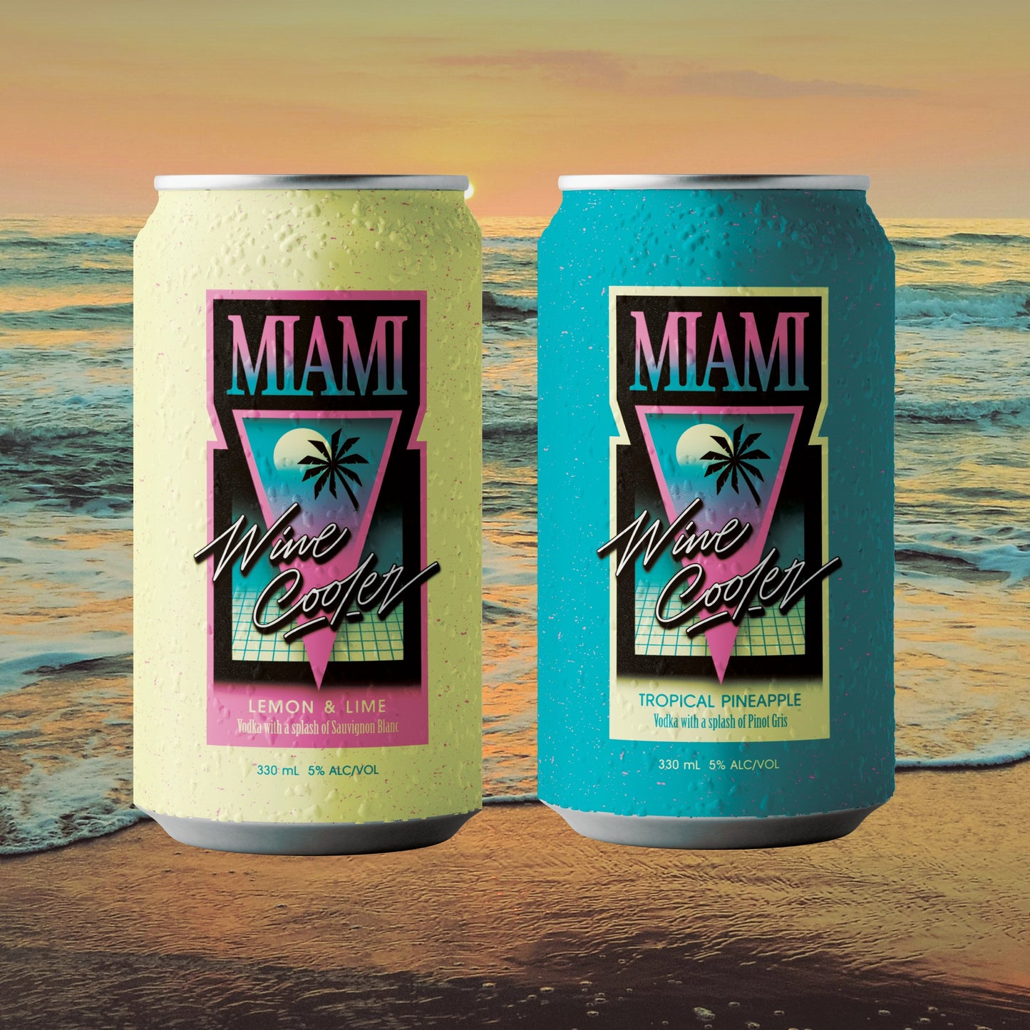 Miami Wine Cooler Lemon & Lime 5% 6 Pack 330mL Cans (New)