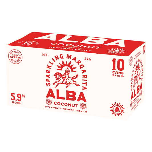 Alba Sparkling Margarita Coconut 10 Pack 250mL Cans - Thirsty Liquor Tauranga