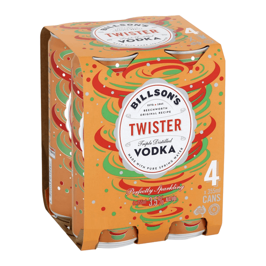 Billsons Vodka Twister 3.5% 4 Pack 355mL Cans - Thirsty Liquor Tauranga