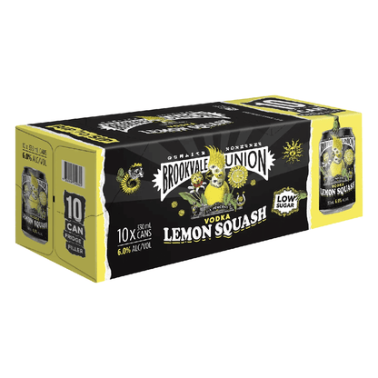 Brookvale Union Vodka Lemon Squash 4% 10 Pack 330mL Cans - Thirsty Liquor Tauranga