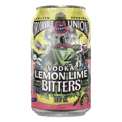 Brookvale Union Vodka Lemon Lime Bitters 4% 6 Pack 330mL Cans (New)