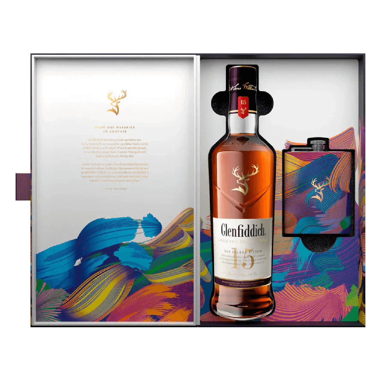 Glenfiddich 15 Year Old Hip Flask Gift Pack Set 700mL LIMITED EDITION - Thirsty Liquor Tauranga