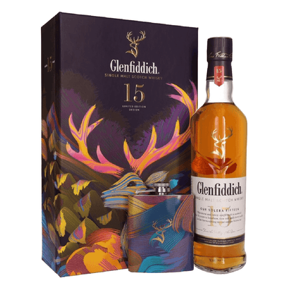 Glenfiddich 15 Year Old Hip Flask Gift Pack Set 700mL LIMITED EDITION - Thirsty Liquor Tauranga