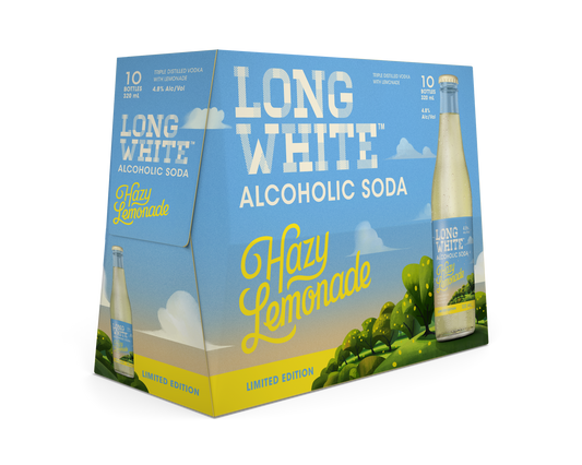 Long White Vodka 4.8% Hazy Lemonade 10 Pack 320mL Bottles - Top Seller