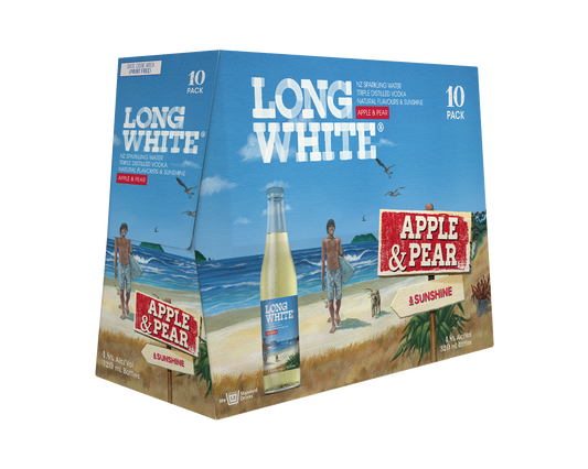 Long White Vodka 4.8% Apple & Pear 10 Pack 320mL Bottles - 2nd Top Seller