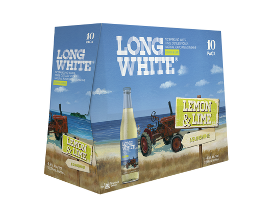 Long White Vodka 4.8% Lemon & Lime 10 Pack 320mL Bottles - 4th Top Seller