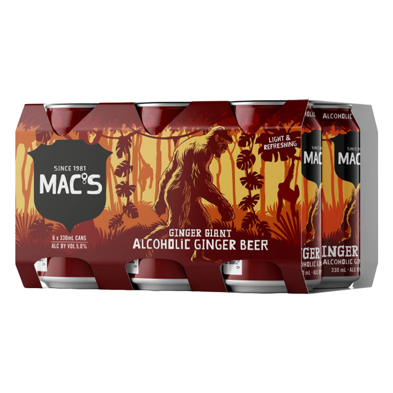 Macs Ginger Giant Alcoholic Ginger Beer 5% 6 Pack 330mL Cans