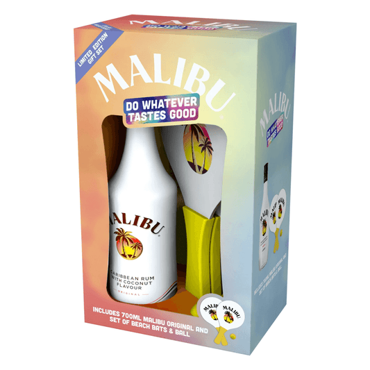 Malibu 700mL + Beach Bat Gift Pack (EOL) - Thirsty Liquor Tauranga