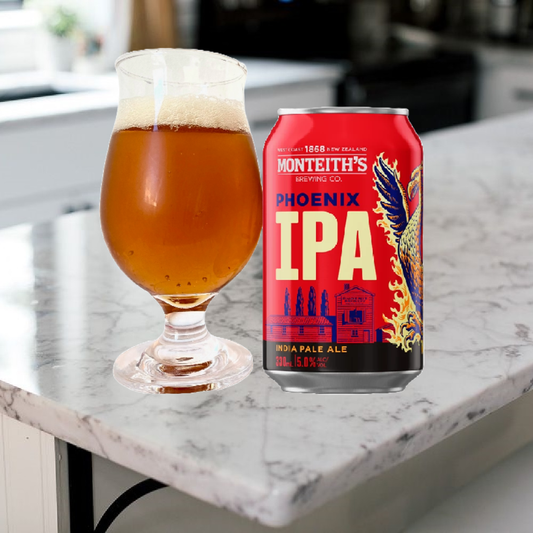 Monteiths Phoenix IPA 12 Pack 330mL Cans - Was Bottles (New)