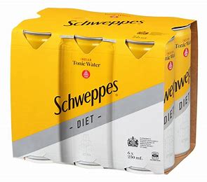 Schweppes Diet Tonic 6 Pack 250mL Cans