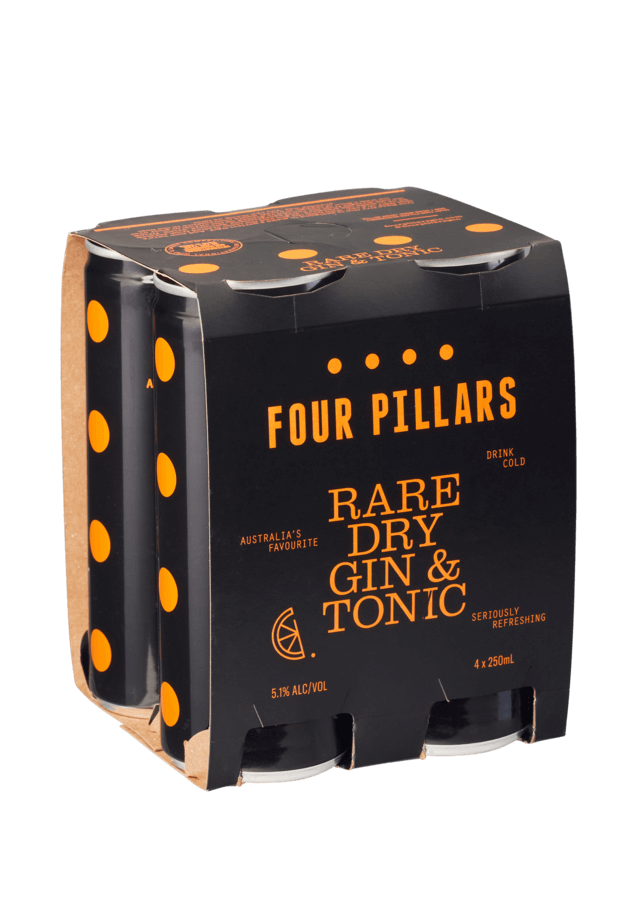 Four Pillars Rare Dry Gin & Tonic 250mL 4 Pack Cans - Thirsty Liquor Tauranga