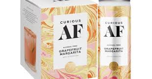 Curious AF Alcohol Free ZERO 0% Grapefruit Margarita 4 Pack 250mL Cans (New)