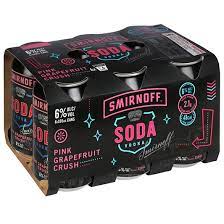 Smirnoff Soda & Pink Grapefruit Crush 6 Pack 330mL Cans - Thirsty Liquor Tauranga