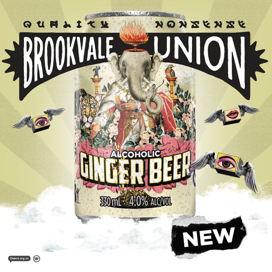 Brookvale Union Alcoholic Ginger Beer 4% 6 Pack 330mL Cans (New)
