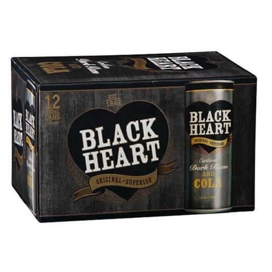 Black Heart 12 Pack 250mL Cans - Thirsty Liquor Tauranga