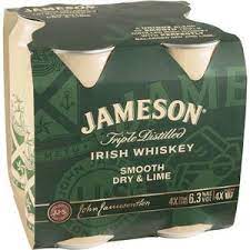 Jameson 6.3% Smooth Dry & Lime 4 Pack 375mL Cans - Thirsty Liquor Tauranga