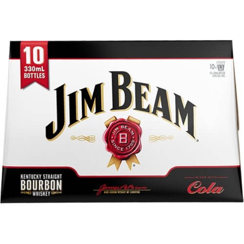 Jim Beam Cola 4.8% 10 Pack 330mL Bottles - Thirsty Liquor Tauranga