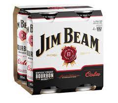 Jim Beam Cola 4.8% 4 Pack 440mL Cans (EOL) - Thirsty Liquor Tauranga