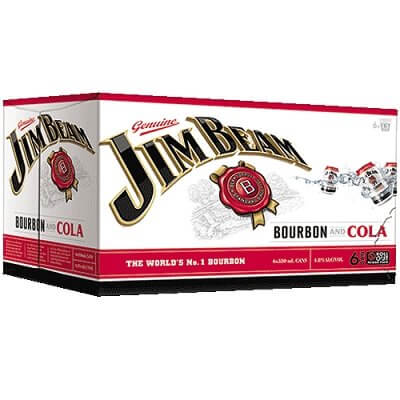 Jim Beam Cola 4.8% 6 Pack 330mL Cans - Thirsty Liquor Tauranga