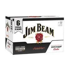 Jim Beam Cola Zero Sugar 4.8% 6 Pack 330mL Cans - Thirsty Liquor Tauranga